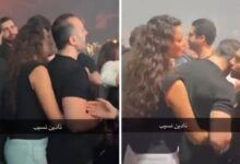 فيديو نادين نجيم وهي تحتضن رجل من الخلف يتصدر التريند .. شاهد